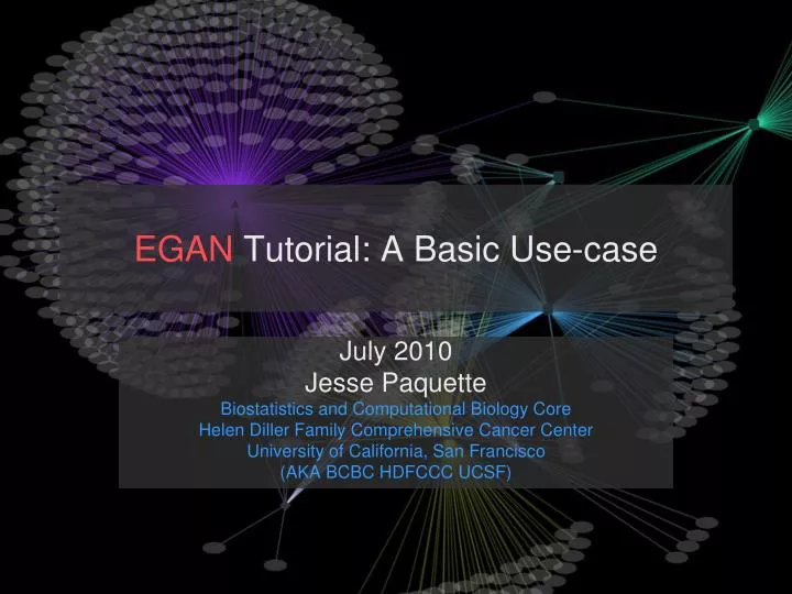 egan tutorial a basic use case