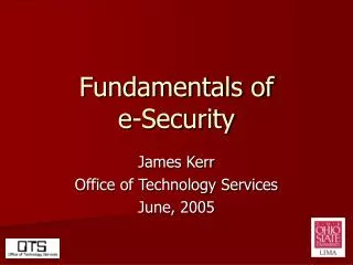 Fundamentals of e-Security