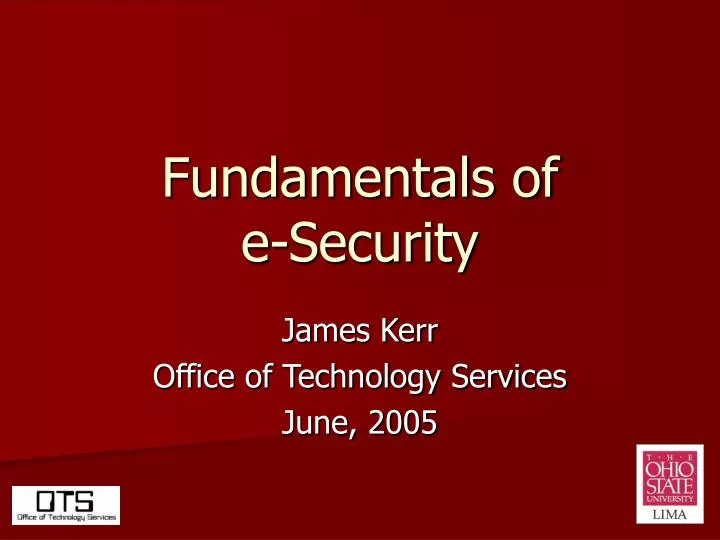 fundamentals of e security