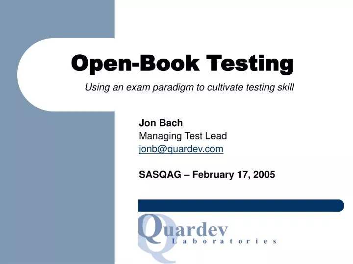 open book testing