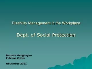 disability management in the workplace