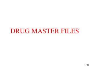 DRUG MASTER FILES