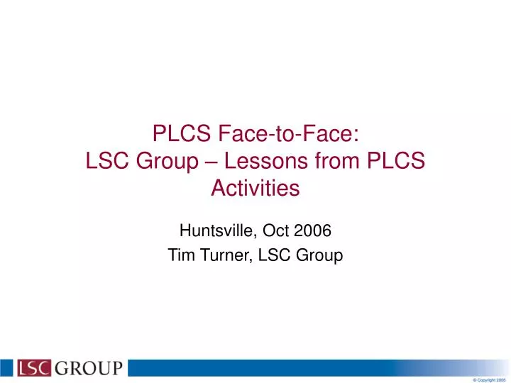 plcs face to face lsc group lessons from plcs activities