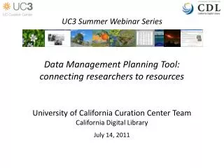 Data Management Planning Tool: connecting researchers to resources