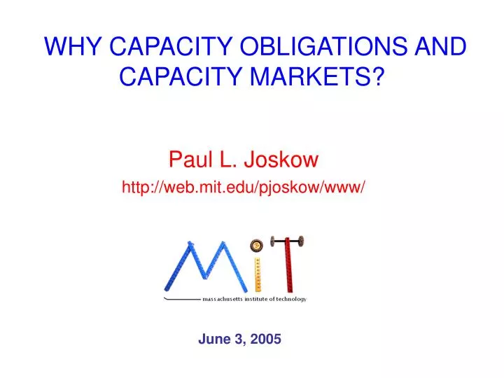 why capacity obligations and capacity markets