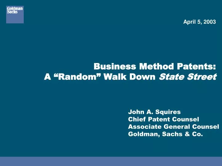 business method patents a random walk down state street