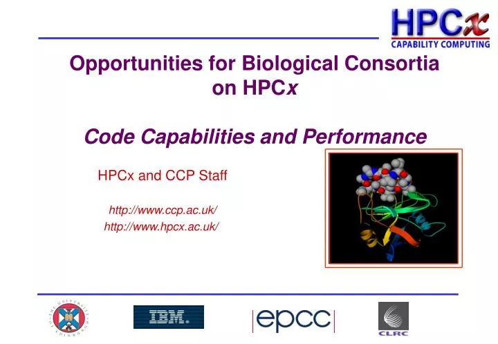 opportunities for biological consortia on hpc x code capabilities and performance