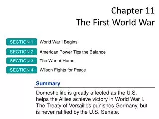 Chapter 11 The First World War