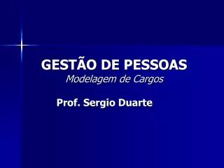 gest o de pessoas modelagem de cargos