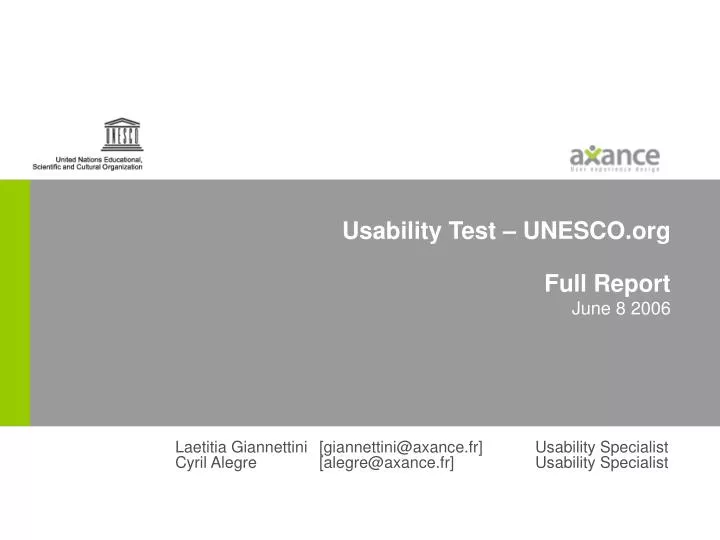 usability test unesco org full report june 8 2006