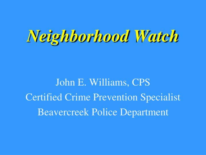 neighborhood watch