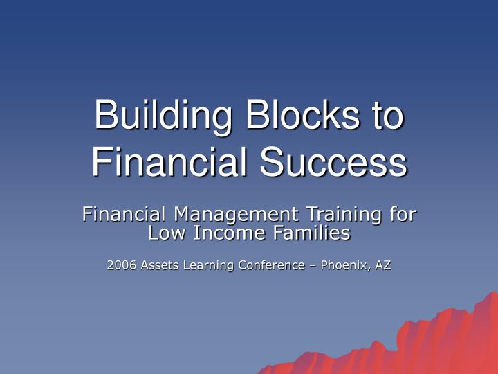 building blocks to financial success