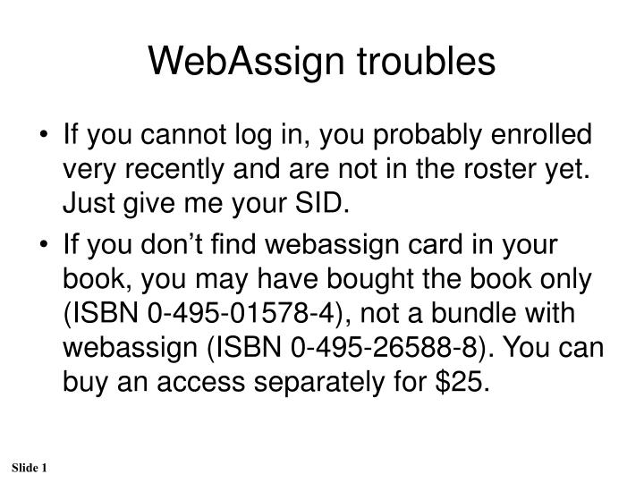 webassign troubles