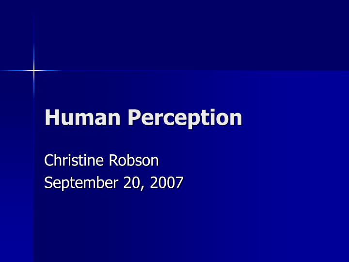 human perception