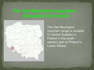 The Owl Mountains mountain range i s situated in Central Sudetes in Poland in the south-western part of Poland in Lo