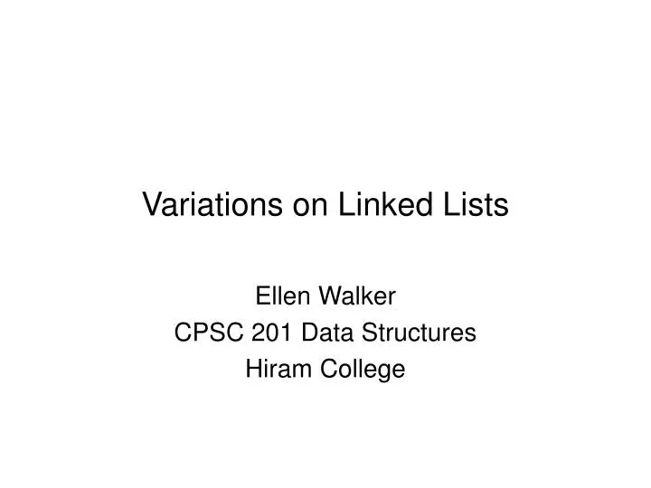 variations on linked lists