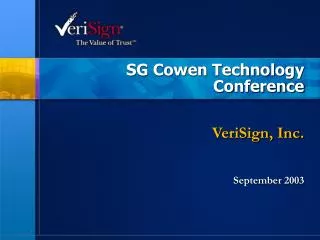 SG Cowen Technology Conference