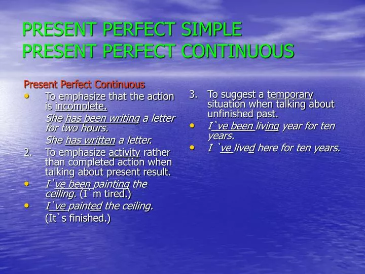 present perfect simple present perfect continuous