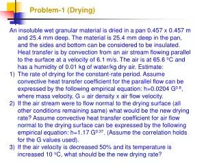 Problem-1 (Drying)