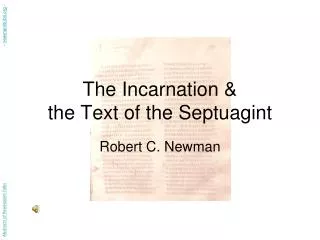The Incarnation &amp; the Text of the Septuagint