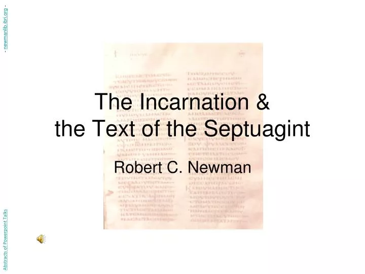 the incarnation the text of the septuagint