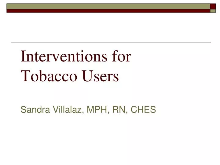 interventions for tobacco users