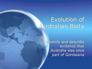 Evolution of Australian Biota