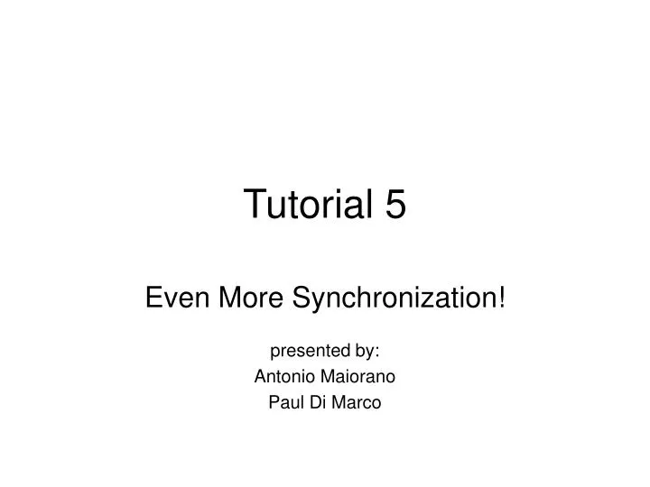 tutorial 5