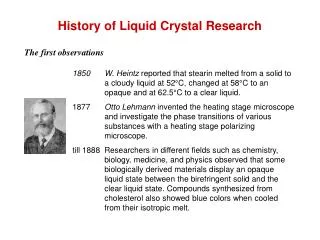 History of Liquid Crystal Research