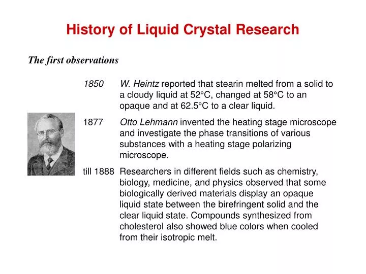history of liquid crystal research