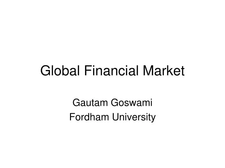 global financial market