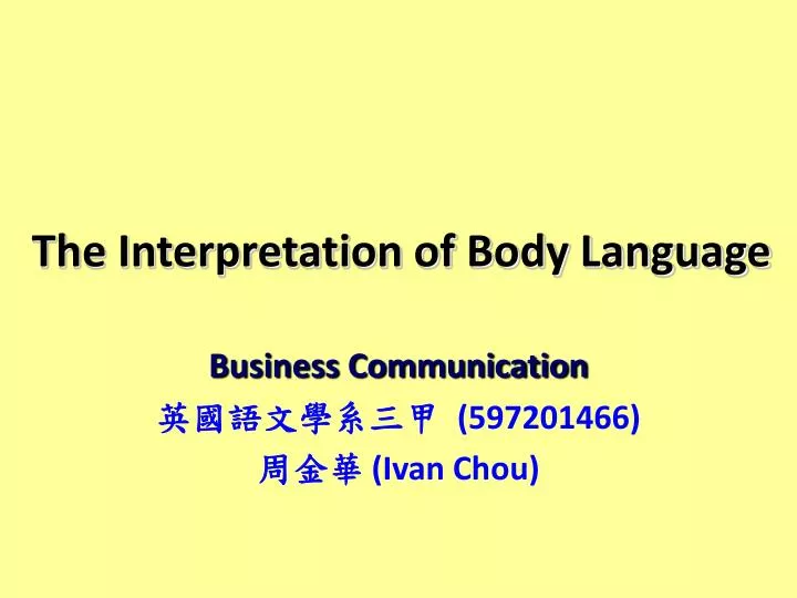 the interpretation of body language