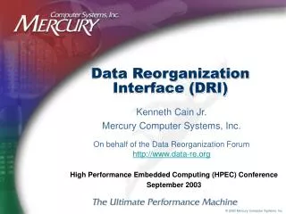 Data Reorganization Interface (DRI)