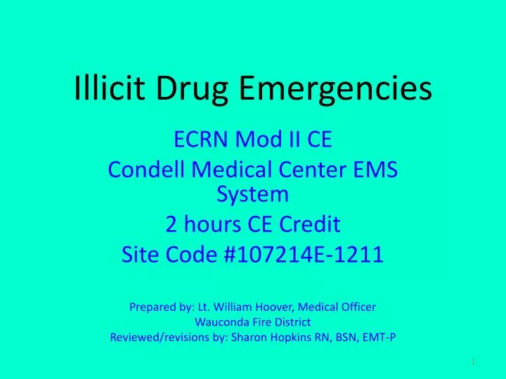 illicit drug emergencies