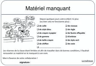 mat riel manquant
