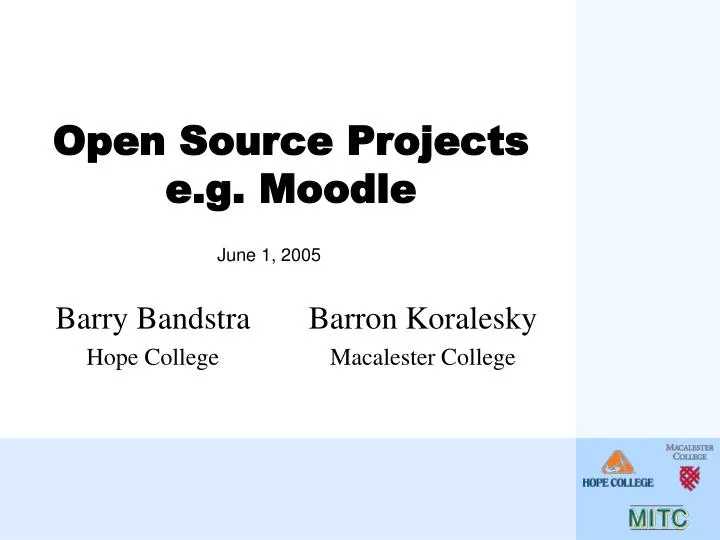 open source projects e g moodle