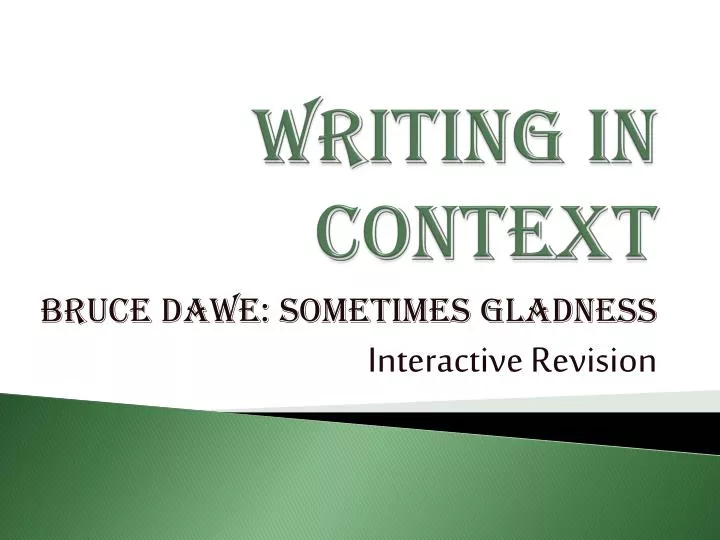 writing in context