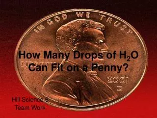How Many Drops of H 2 O Can Fit on a Penny?