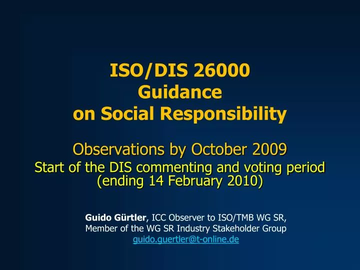 observations by october 2009 start of the dis commenting and voting period ending 14 february 2010