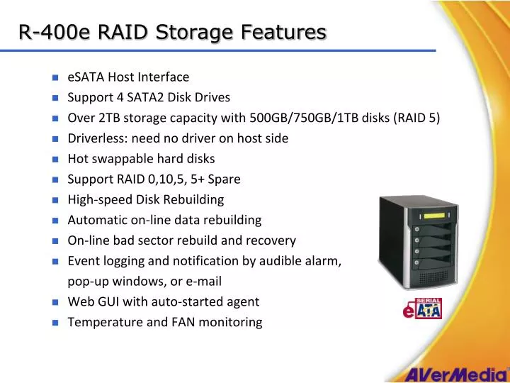 r 400e raid storage features