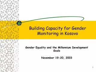 Building Capacity for Gender Monitoring in Kosovo