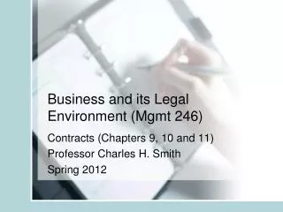 Business and its Legal Environment (Mgmt 246)
