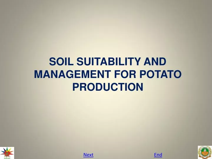 soil suitability and management for potato production