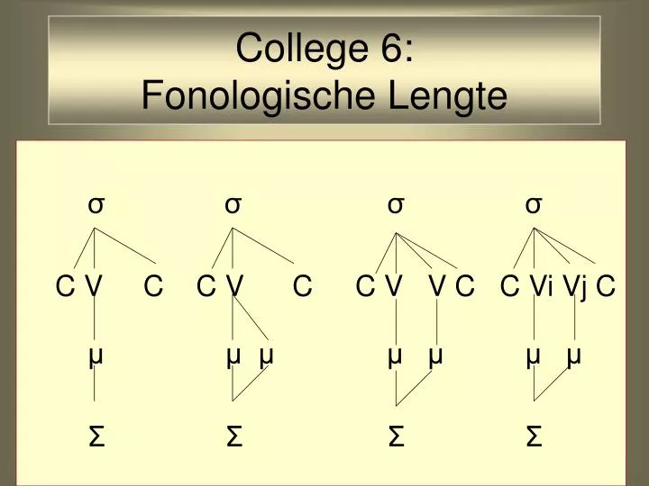 college 6 fonologische lengte