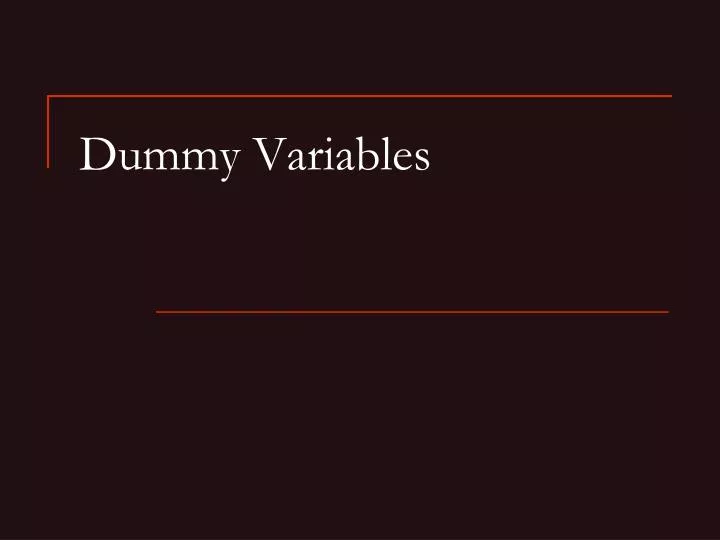 dummy variables