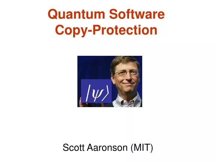 quantum software copy protection