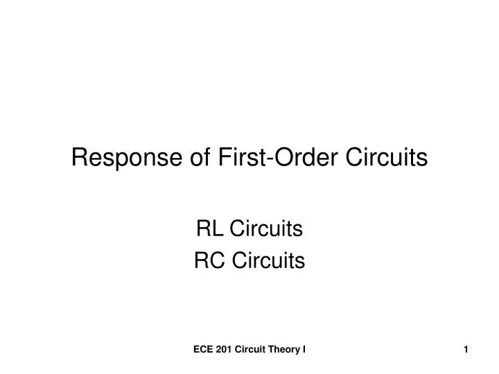 response of first order circuits
