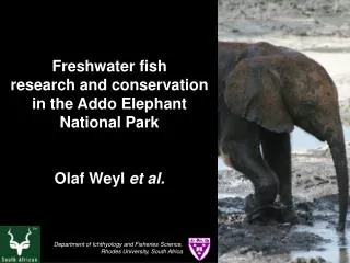 Freshwater fish research and conservation in the Addo Elephant National Park Olaf Weyl et al.