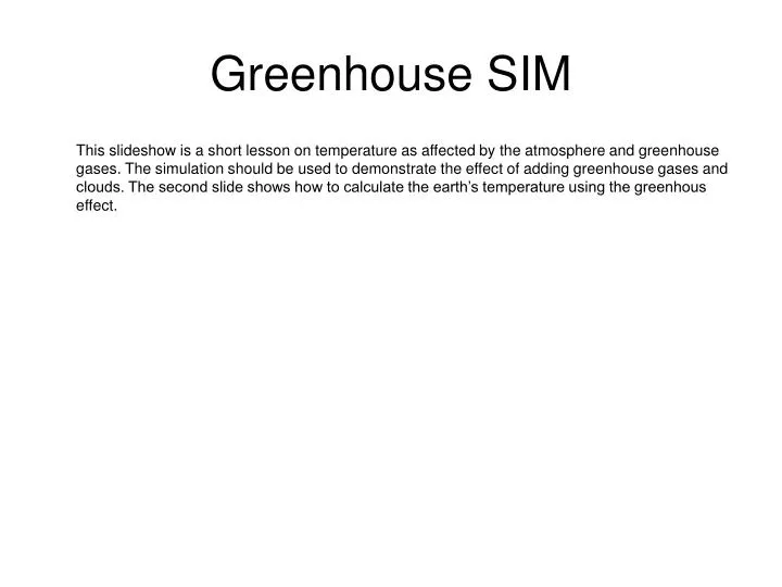 greenhouse sim