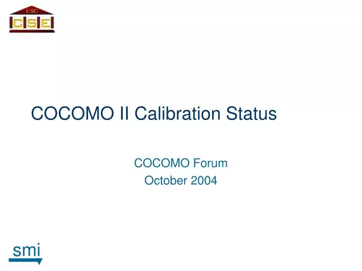 cocomo ii calibration status